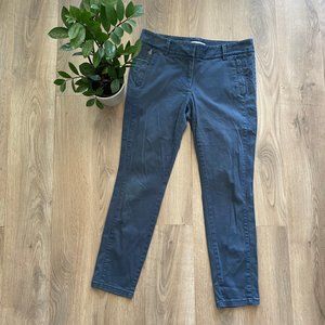 LOFT Washed Blue Cropped Cargo-Style Pants